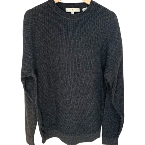 JOSEPH ABBOUD Crewneck Sweater 100% Cotton Textured Knit Grey Pullover Size M - Picture 6 of 14